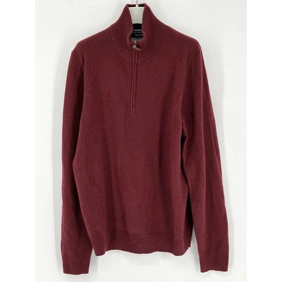 Weatherproof Sweater Mock Neck Quarter Button Burgundy, Medium, $38, B60 - Picture 1 of 10